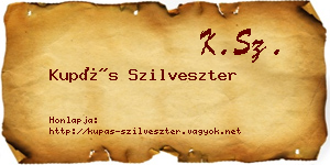 Kupás Szilveszter névjegykártya
