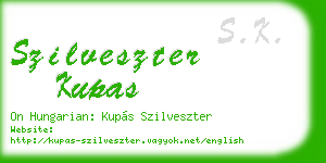 szilveszter kupas business card